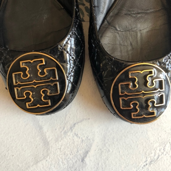 Tory Burch Black Quilted Ballet Flats 7M - Picture 4 of 8
